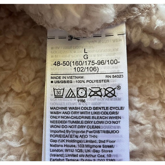 Gap Womens L Jacket Pink Sherpa Pullover 1/4 Zipper Soft Fluffy NWT M9 - Picture 7 of 9